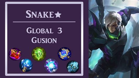 Best Gusion Build Top 3 Global Gusion By Op Snake ★ Venom Emperor