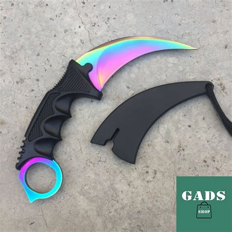 Karambit Faca Tatica Cs Go Rainbow Multi Color Fade Real Fulltang