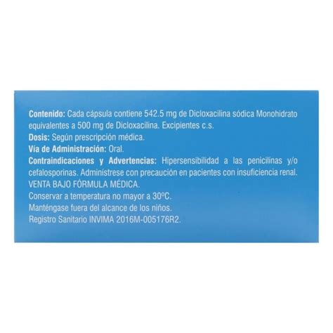 Dicloxacilina Mg Capsulas Ag Cja X Und Droguerias Patria