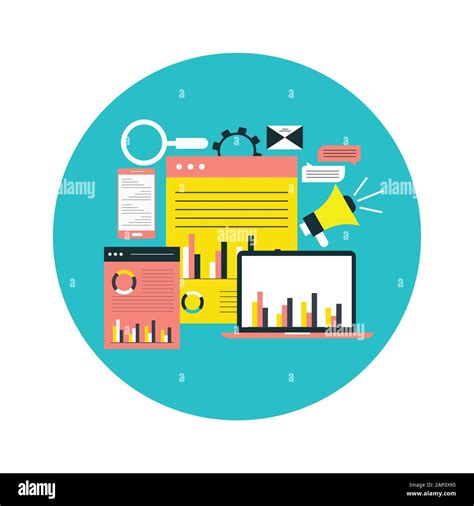 Vector Content Marketing Concept In Flat Style Stock Illustration Stock