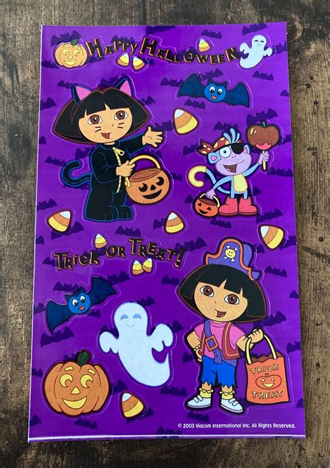 Vintage Dora The Explorer Halloween Sticker Sheet By Sandylion Etsy