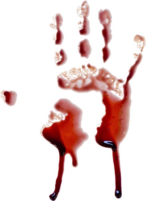 Handprint Blood Dripping Transparent Background Bloody Handprint