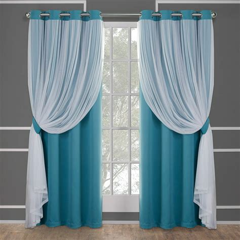 Exclusive Home Curtains 2 Pack Catarina Layered Solid Blackout And