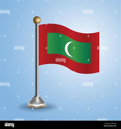 State Table Flag Of Maldives National Symbol Vector Illustration