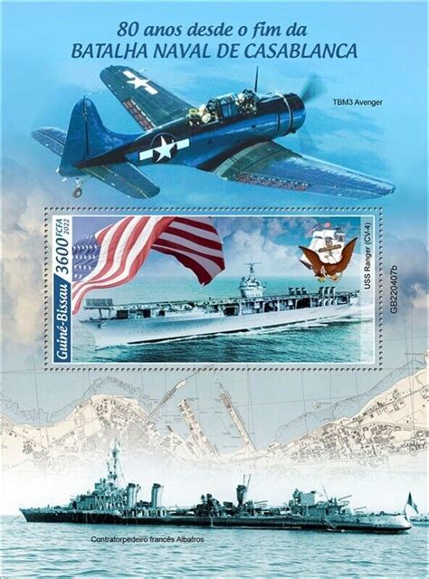 Guinea Bissau Naval Battle Of Casablanca Stamp Souvenir Sheet