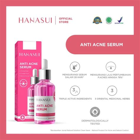 Hanasui Anti Acne Serum New Look Improved Formula Baahirah Kosme