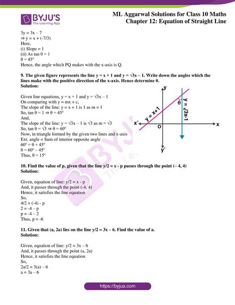 Ml Aggarwal Solutions For Class Maths Chapter Equation Of