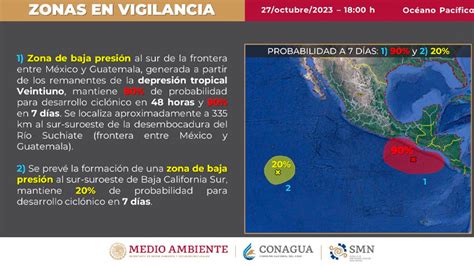 Se acerca a Chiapas zona de baja presión tiene 80 de probabilidad de