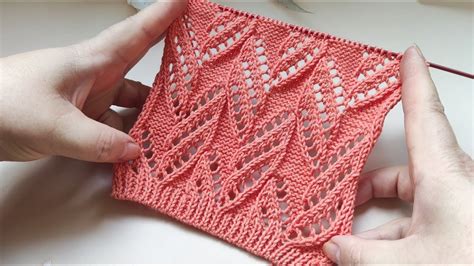 Lace Leaves Stitch Ajour Blattmuster Stricken Punto Hojas A Dos