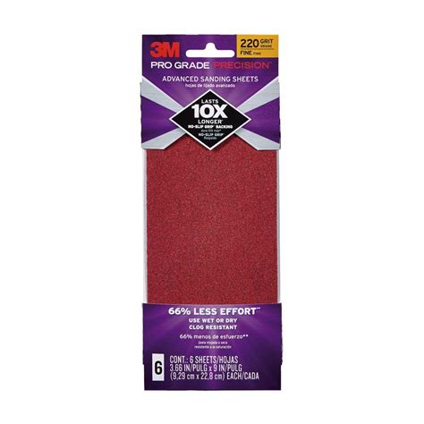 3m Pro Grade Precision 3 23 In X 9 In 220 Grit Fine Advanced Sanding