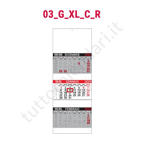 Calendario Trittico Da Parete Cordonato E Incollato Serie G Xl C