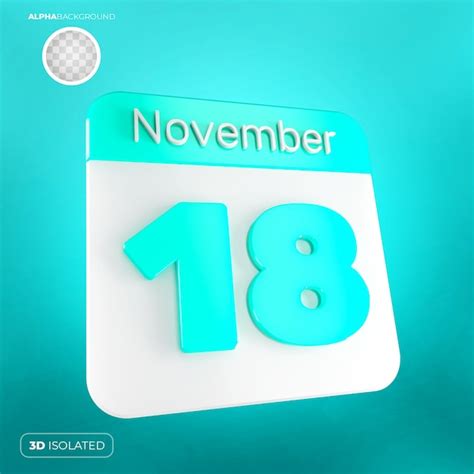 Premium Psd Calendar 18 November 3d Premium Psd