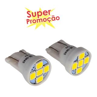 Kit Lampadas Farol Milha Auxiliar Super Branca Lampadas Led Placa