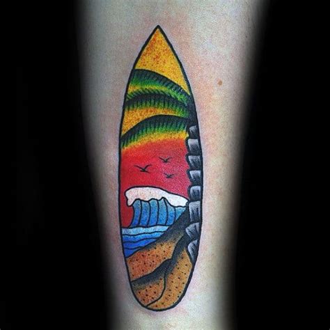 90 Surf Tattoos For Men Oceanic Design Ideas