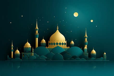 Premium Photo Decorative Eid Mubarak Cultural Background With Mosque