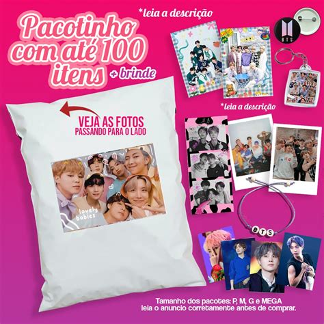 PACOTE ATÉ 100 ITENS FANMADE BTS KIT BTS Photocards Shopee Brasil