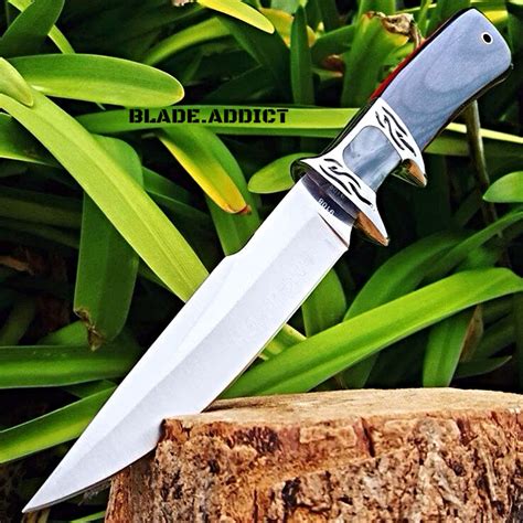 1025 Wood Hunting Survival Skinning Fixed Blade Knife Full Tang Army Bowie Ebay