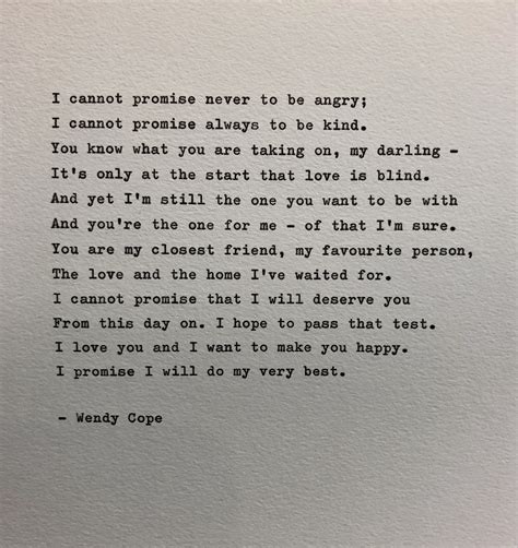 Wendy Cope A VOW Hand Typed Love Poem Typewriter Quote Etsy UK