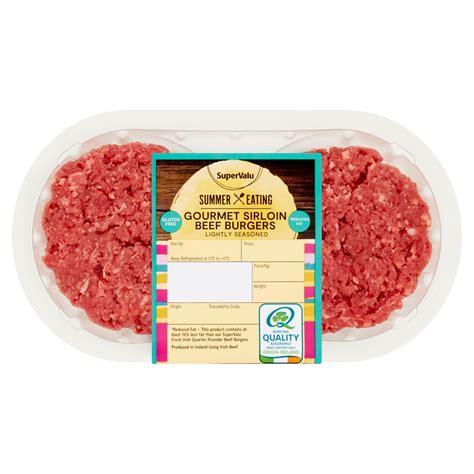 Supervalu Fresh Irish Gourmet Sirloin Beef Burgers Pack G