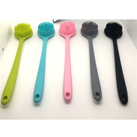 Cinlitek Silicone Body Scrubber Long Handle Back Scrubber For Shower