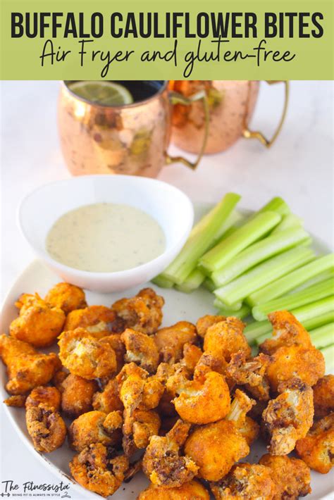 Air Fryer Buffalo Cauliflower Bites Gluten Free The Fitnessista