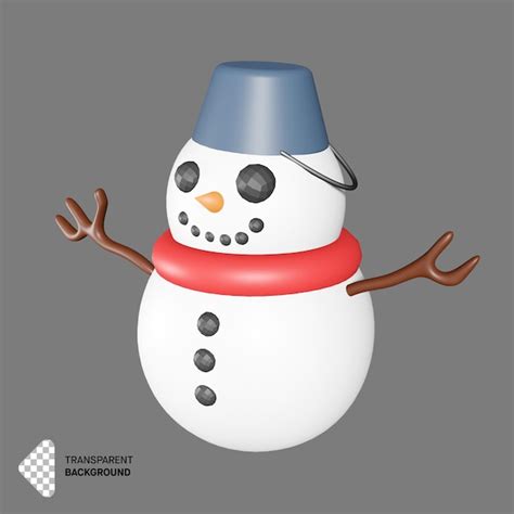 Personagem de boneco de neve em design de renderização 3d PSD Premium