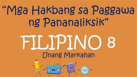 Mga Hakbang Sa Paggawa Ng Pananaliksik Filipino 8 Unang Markahan