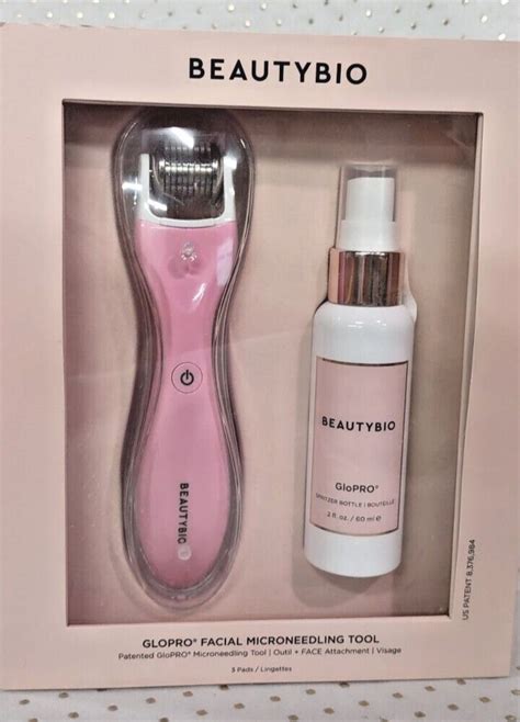 Beautybio Glopro Facial Microneedling Regeneration Tool Kit Anti Aging Face Pink