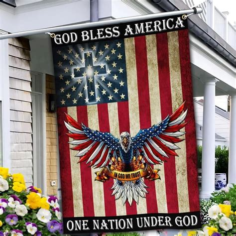 One Nation Under God Flag Patriotic God Bless America Flag Christian