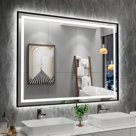 Amazon Amorho 40 X 30 LED Bathroom Mirror Framed Front Light And