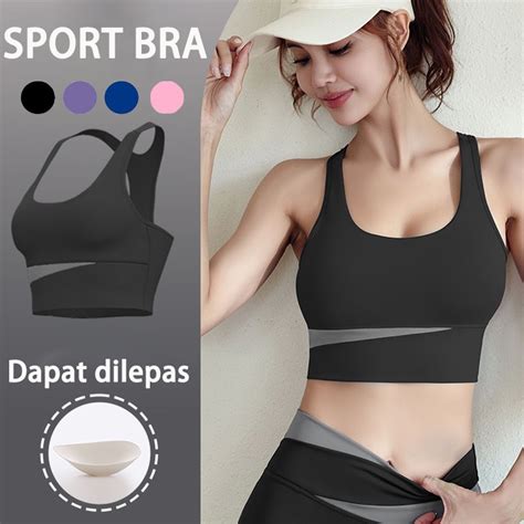 Jual Sport Bra Jumbo Push Up Nirkabel Punggung Terbuka Besar Tahan