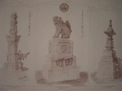 GRAND CROQUIS DE Tombeaux japonais dans le Cimetière d ICHAGAYA 1875