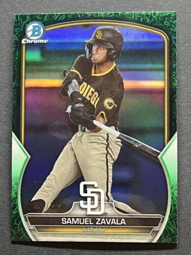 2023 Bowman Dradt Chrome Samuel Zavala Prospect 99 Green Grass Padres