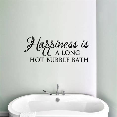 Happiness Is A Long Hot Bubble Bath Vinyl Decal Home Wall Etsy