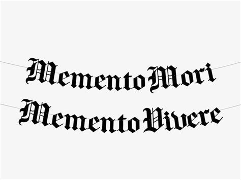 Memento Mori Memento Vivere Old English Gothic Banner Etsy Uk