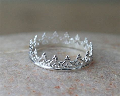 Crown Ring in Sterling Silver Princess Crown Silver Ring - Etsy