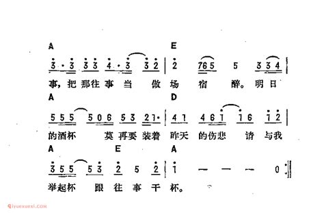 跟往事干杯吉他弹唱简谱 吉他学习网