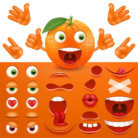 Emoji Naranja Enojada Vector Aislado Ilustración del Vector