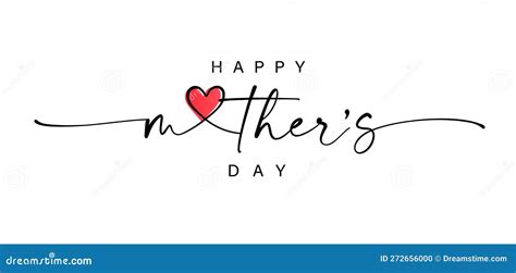 Happy Mother S Day Wishes With Heart Stock Vector Illustration Of