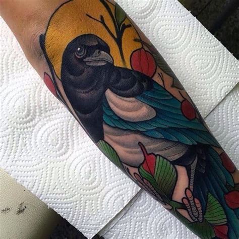 50 Magpie Tattoo Designs For Men Bird Ink Ideas