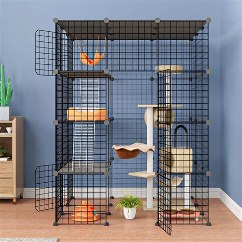 Eiiel Large Cat Cage Cat Playpen Detachable Metal Wire Indoor Diy