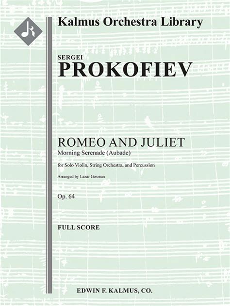 Romeo And Juliet Op 64 Morning Serenade Aubade By Sergei Prokofiev Chamber Orchestra