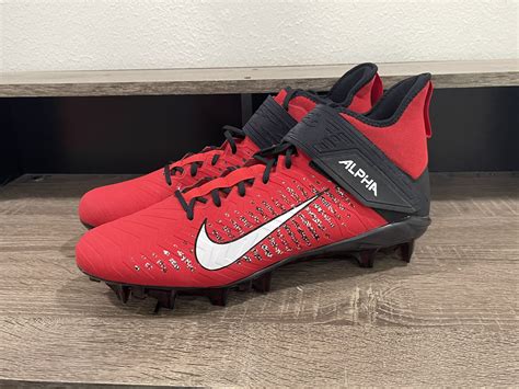 Nike Alpha Menace Pro 2 Mid Football Cleats Red Black AQ3209-601 Men's Size 14 | SidelineSwap