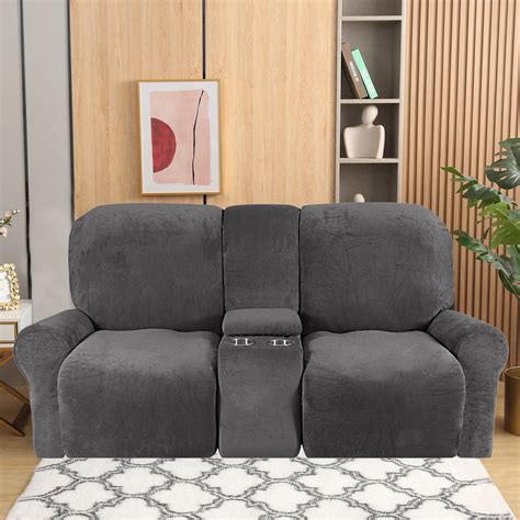 Recliner Sofa Covers 2-Seat Loveseat Recliner Cover with Console ...