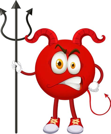 A Red Devil Cartoon Character With Facial Expression 3253194 Vector Art At Vecteezy