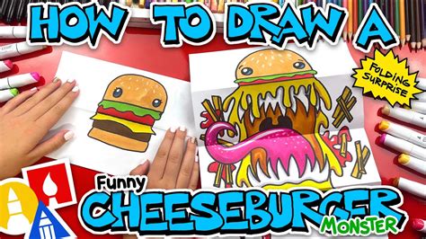 How To Draw A Cheeseburger Monster - YouTube