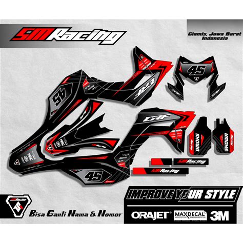 Jual Decal Stiker CRF 150 L Full Body Warna Merah Hitam Shopee Indonesia