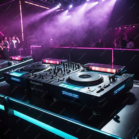 Premium Photo | Professional concert dj setup on stage in nightclub