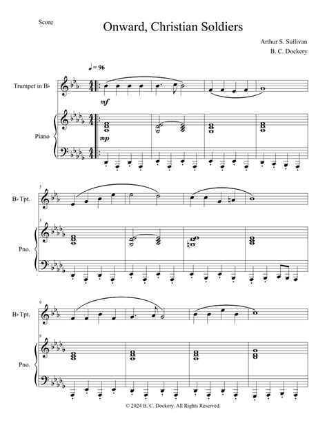 Onward Christian Soldiers Trumpet Solo With Piano Accompaniment Arr