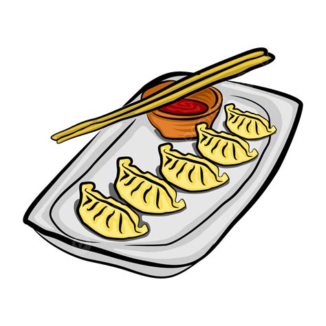 Vector De Dibujos Animados De Bola De Masa Hervida Jiaozi De Comida